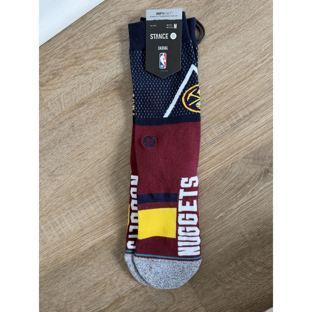 Stance NBA Casual Infiknit Crew Socks | Mens Medium 6-8.5 Denver Nuggets NEW